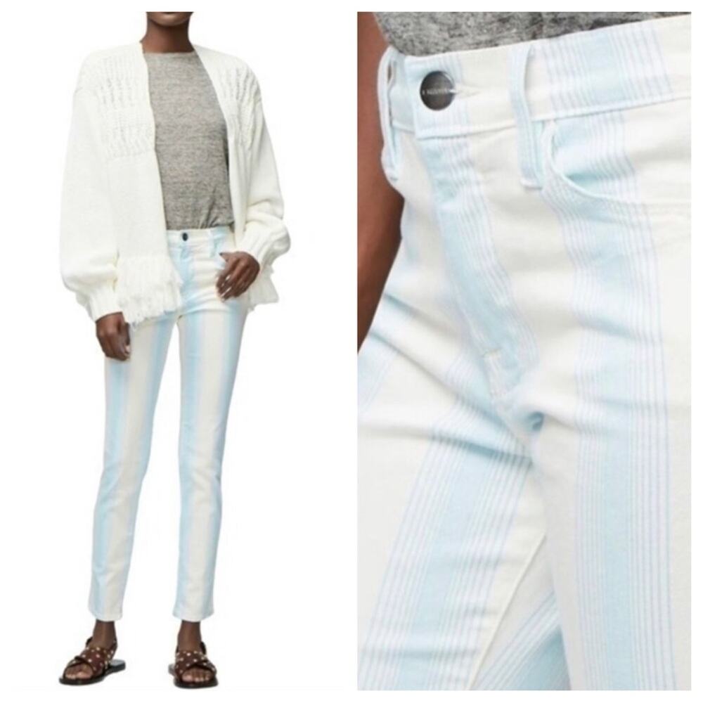 FRAME Le High Skinny Crop Ombré Stripe 28 NWT